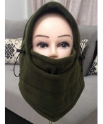 雙層加厚防風防寒CS頭套面罩-軍綠色