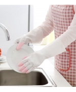 家務廚房防水防油清潔手套-粉色